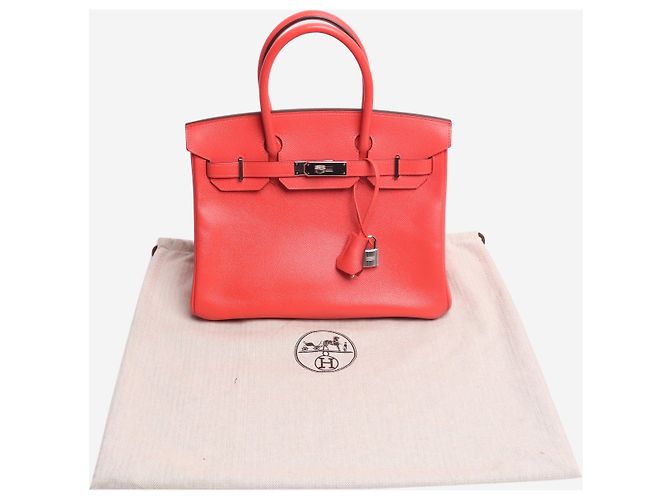 Hermès Borsa Birkin 30 rossa in pelle Togo Rosso - vue 11