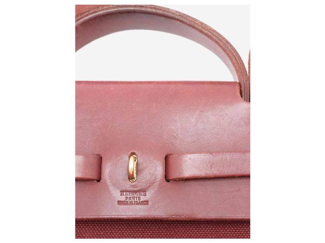Hermès Herbag MM vintage 2001 bordeaux Marrone - vista 12