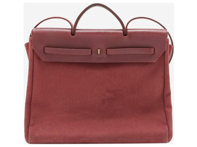 Hermès Herbag MM vintage 2001 bordeaux Marrone - vista 2