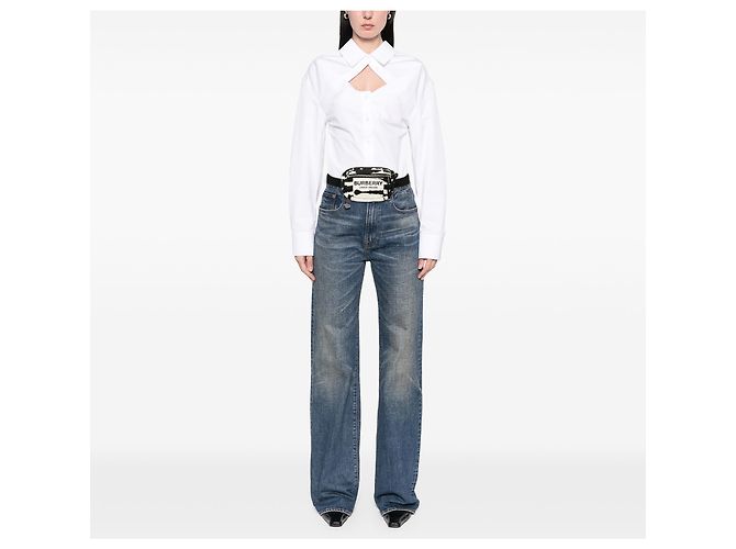Belt bag in nylon con stampa zebra bianca e logo Burberry Bianco - vista 9