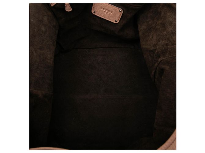Borsa a Spalla Calle Lock in Pelle di Vitello Marrone LOEWE Carne - vista 4