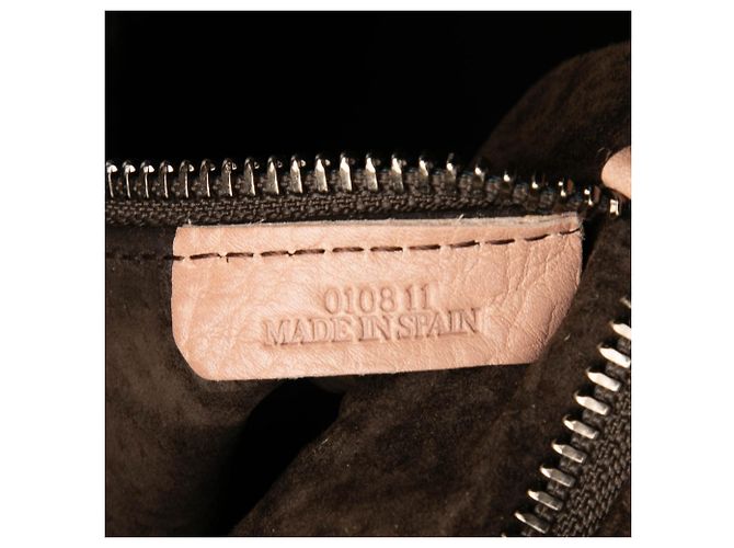 Borsa a Spalla Calle Lock in Pelle di Vitello Marrone LOEWE Carne - vista 6