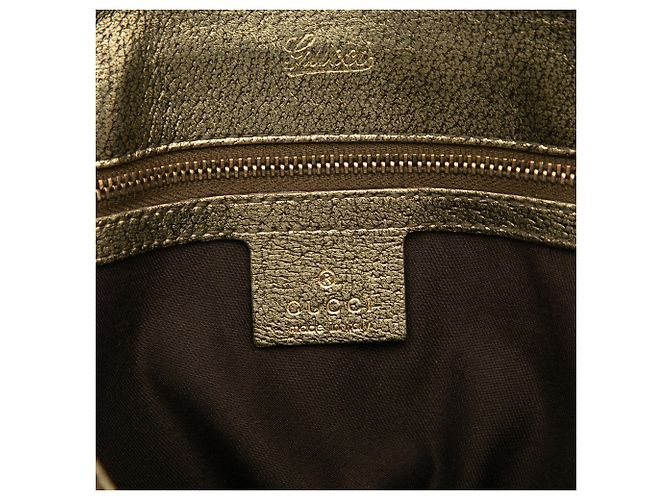 Bamboo Borsa a mano in pelle di vitello metallica dorata Gucci con metallo e bambù D'oro - vista 5