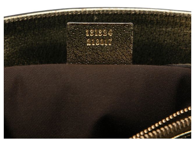 Bamboo Borsa a mano in pelle di vitello metallica dorata Gucci con metallo e bambù D'oro - vista 6