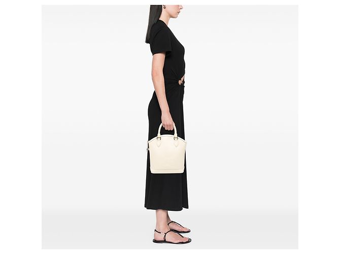 Louis Vuitton Lockit Vertical Bianco in Epi - vista 7