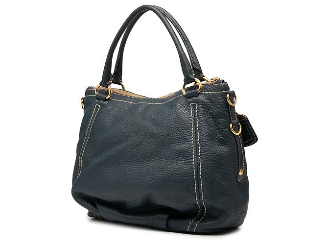 Borsa Prada in vitello daino blu con zip Blu navy - vista 2