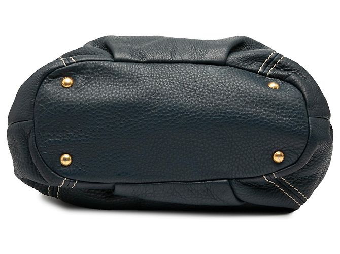 Borsa Prada in vitello daino blu con zip Blu navy - vista 3