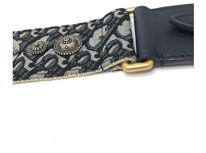 Medaglione con logo Dior Oblique e tracolla Christian Dior Blu navy - vista 5