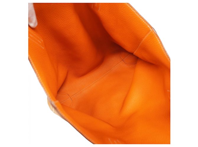 Borsa Tote Hermès Double Sens 45 D'oro Arancione - vista 4