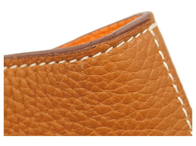 Borsa Tote Hermès Double Sens 45 D'oro Arancione - vista 7