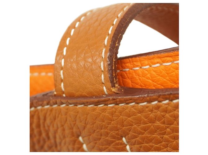 Borsa Tote Hermès Double Sens 45 D'oro Arancione - vista 8