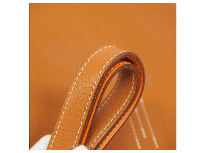 Borsa Tote Hermès Double Sens 45 D'oro Arancione - vista 9