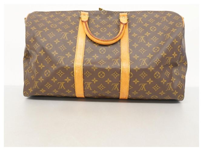 Borsa Boston Keepall Bandoulière 50 Monogram Louis Vuitton Marrone - vista 19