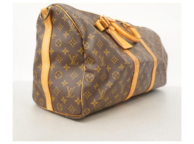 Borsa Boston Keepall Bandoulière 50 Monogram Louis Vuitton Marrone - vista 2