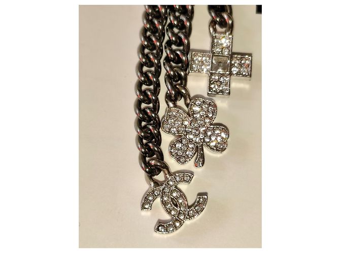 Orecchini pendenti Chanel acciaio argento Silver hardware - vista 10