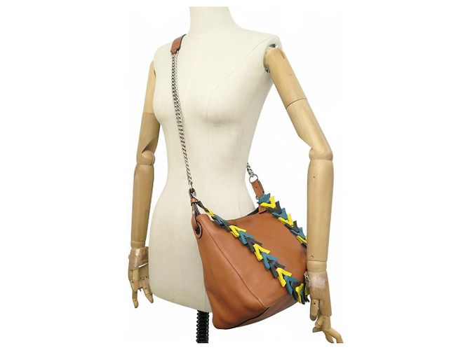 BORSA LOEWE V BUCKET 303.30.N14 PELLE CAMMELLO BORSA A SPALLA - vista 6