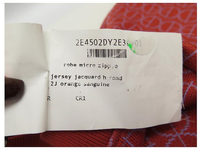 Hermès NEUES HERMES H RUNDKLEID 38 M MIT MICRO REISSVERSCHLUSS AUS ORANGE JACQUARD-JERSEY - Ansicht 10