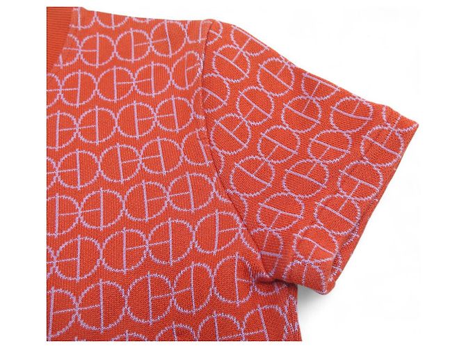 Hermès NEUES HERMES H RUNDKLEID 38 M MIT MICRO REISSVERSCHLUSS AUS ORANGE JACQUARD-JERSEY - Ansicht 12
