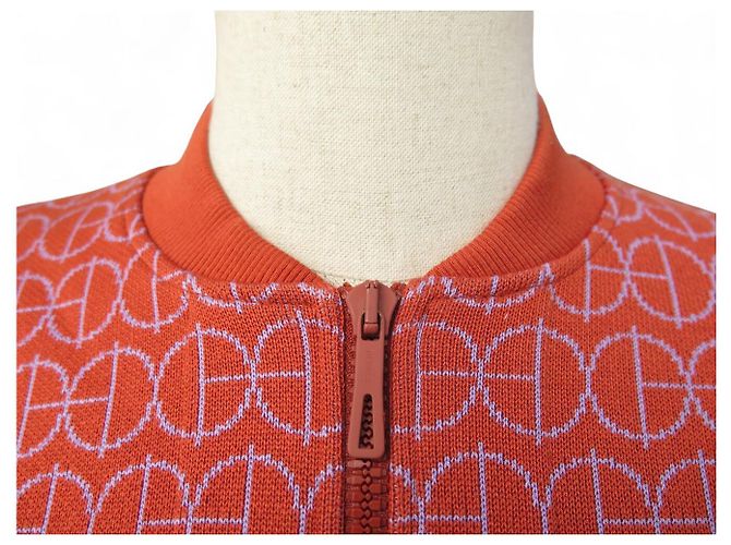 Hermès NEUES HERMES H RUNDKLEID 38 M MIT MICRO REISSVERSCHLUSS AUS ORANGE JACQUARD-JERSEY - Ansicht 2