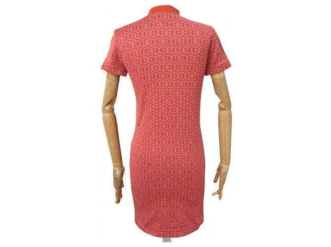Hermès NEUES HERMES H RUNDKLEID 38 M MIT MICRO REISSVERSCHLUSS AUS ORANGE JACQUARD-JERSEY - Ansicht 3