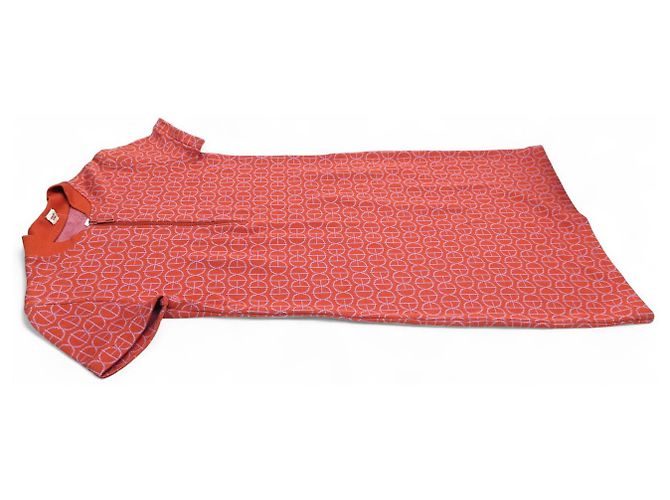 Hermès NEUES HERMES H RUNDKLEID 38 M MIT MICRO REISSVERSCHLUSS AUS ORANGE JACQUARD-JERSEY - Ansicht 4