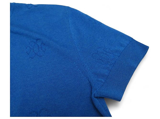 Hermès NEUES HERMES T-SHIRT MIT KURZEN ÄRMELN GRÖSSE 36 S AUS SEIDE & BAUMWOLLE IN ACAPULCO BLAU Marineblau - Ansicht 11