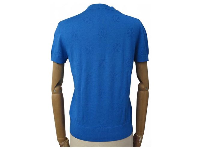 Hermès NEUES HERMES T-SHIRT MIT KURZEN ÄRMELN GRÖSSE 36 S AUS SEIDE & BAUMWOLLE IN ACAPULCO BLAU Marineblau - Ansicht 3