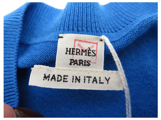 Hermès NEUES HERMES T-SHIRT MIT KURZEN ÄRMELN GRÖSSE 36 S AUS SEIDE & BAUMWOLLE IN ACAPULCO BLAU Marineblau - Ansicht 5