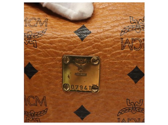 Borsa MCM Visetos in tela e pelle Marrone - vista 7