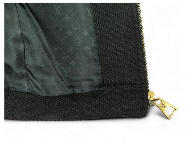 LOUIS VUITTON SHORT ZIPPERED JACKET M 38 NICOLAS GHESQUIERE IN WOOL Black - view 10