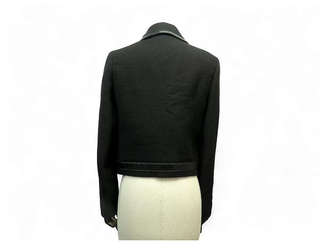 LOUIS VUITTON SHORT ZIPPERED JACKET M 38 NICOLAS GHESQUIERE IN WOOL Black - view 3