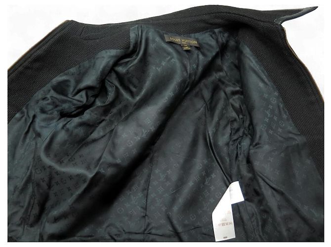 LOUIS VUITTON SHORT ZIPPERED JACKET M 38 NICOLAS GHESQUIERE IN WOOL Black - view 4