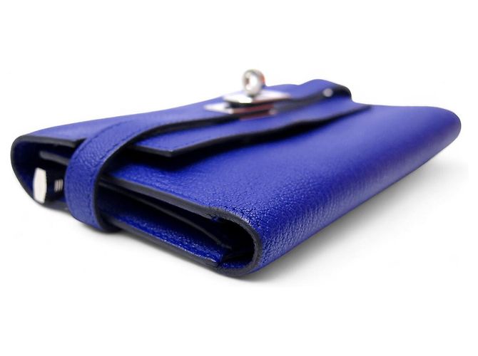 Hermès HERMES KELLY MEDIUM FOLDABLE WALLET MYSORE GOAT LEATHER BLUE - view 3