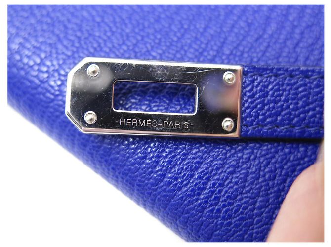 Hermès HERMES KELLY MEDIUM FOLDABLE WALLET MYSORE GOAT LEATHER BLUE - view 5