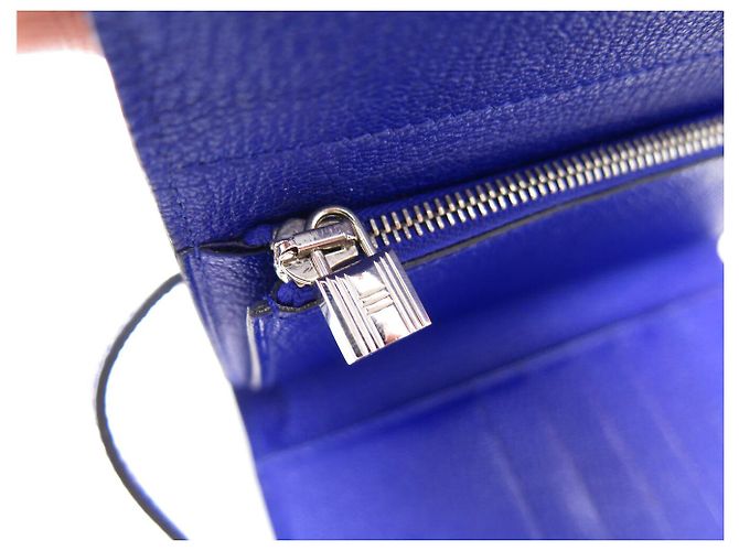 Hermès HERMES KELLY MEDIUM FOLDABLE WALLET MYSORE GOAT LEATHER BLUE - view 8