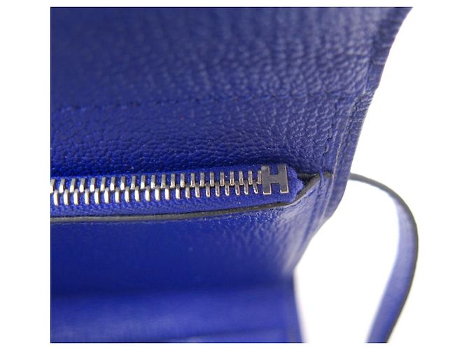 Hermès HERMES KELLY MEDIUM FOLDABLE WALLET MYSORE GOAT LEATHER BLUE - view 9
