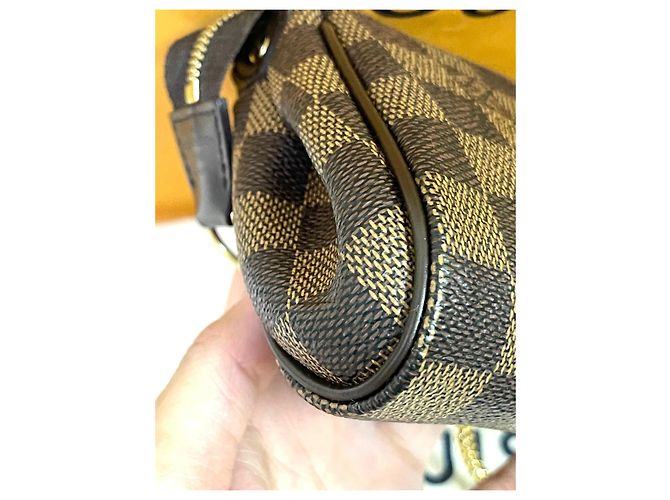 Clutch Louis Vuitton Eva in pelle marrone - vista 11