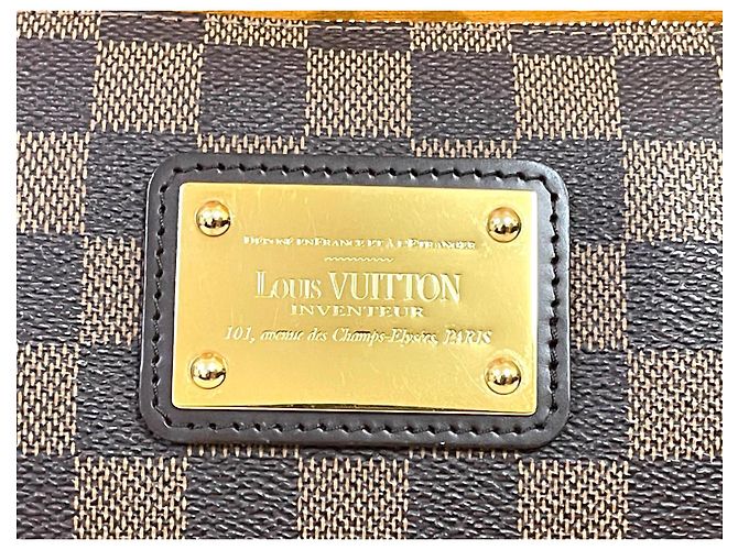 Clutch Louis Vuitton Eva in pelle marrone - vista 12