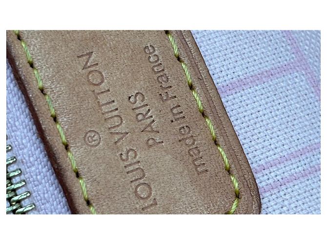 Borsa Louis Vuitton Neverfull in Pelliccia Bianca Bianco - vista 9