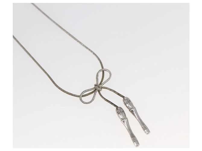 Collana Pendente CD Bow in Metallo con Cristallo Christian Dior - vista 3