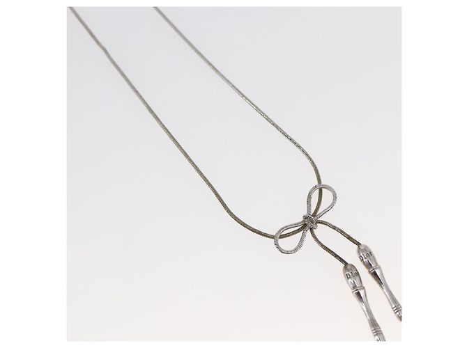 Collana Pendente CD Bow in Metallo con Cristallo Christian Dior - vista 4