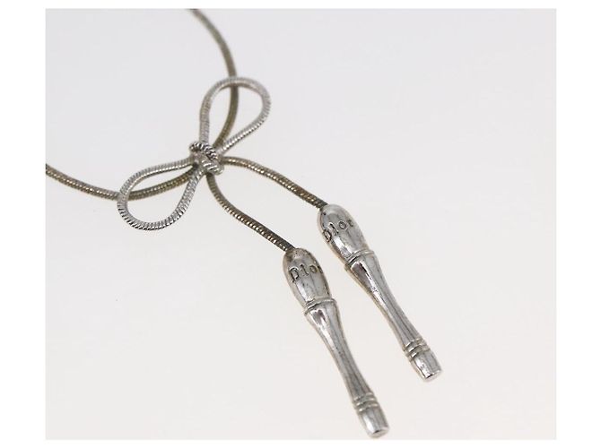 Collana Pendente CD Bow in Metallo con Cristallo Christian Dior - vista 5