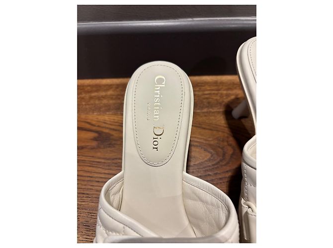 Dior Leder Mules Weiß Größe 40 - Ansicht 10