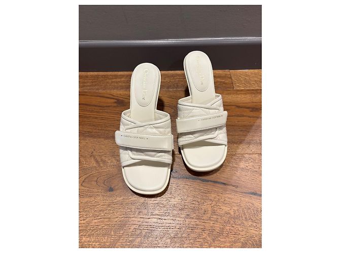 Dior Leder Mules Weiß Größe 40 - Ansicht 12