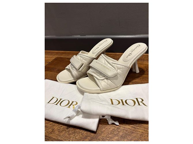 Dior Leder Mules Weiß Größe 40 - Ansicht 6