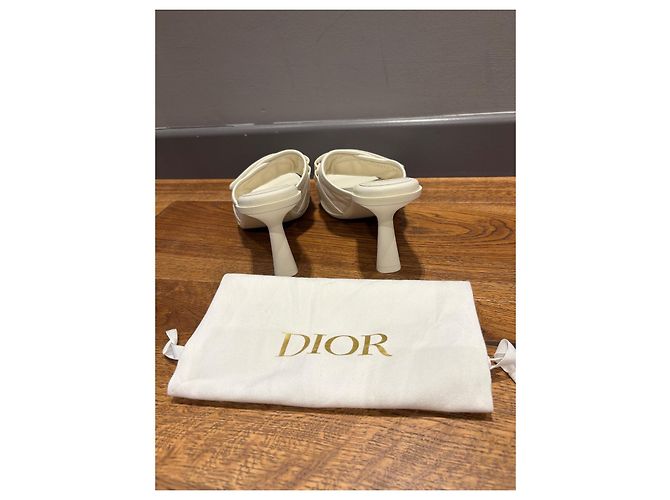 Dior Leder Mules Weiß Größe 40 - Ansicht 8