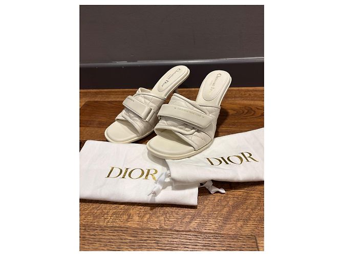 Dior Leder Mules Weiß Größe 40 - Ansicht 9