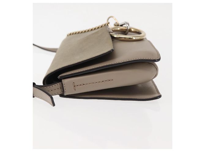 Chloé Borsa a Spalla Faye in Pelle e Camoscio - Piccola Beige - vista 4