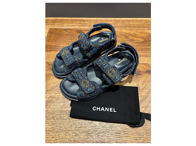 Sandali Chanel Dad in denim blu 38,5 - vista 10