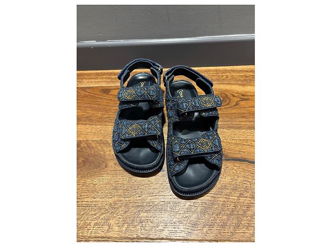 Sandali Chanel Dad in denim blu 38,5 - vista 13